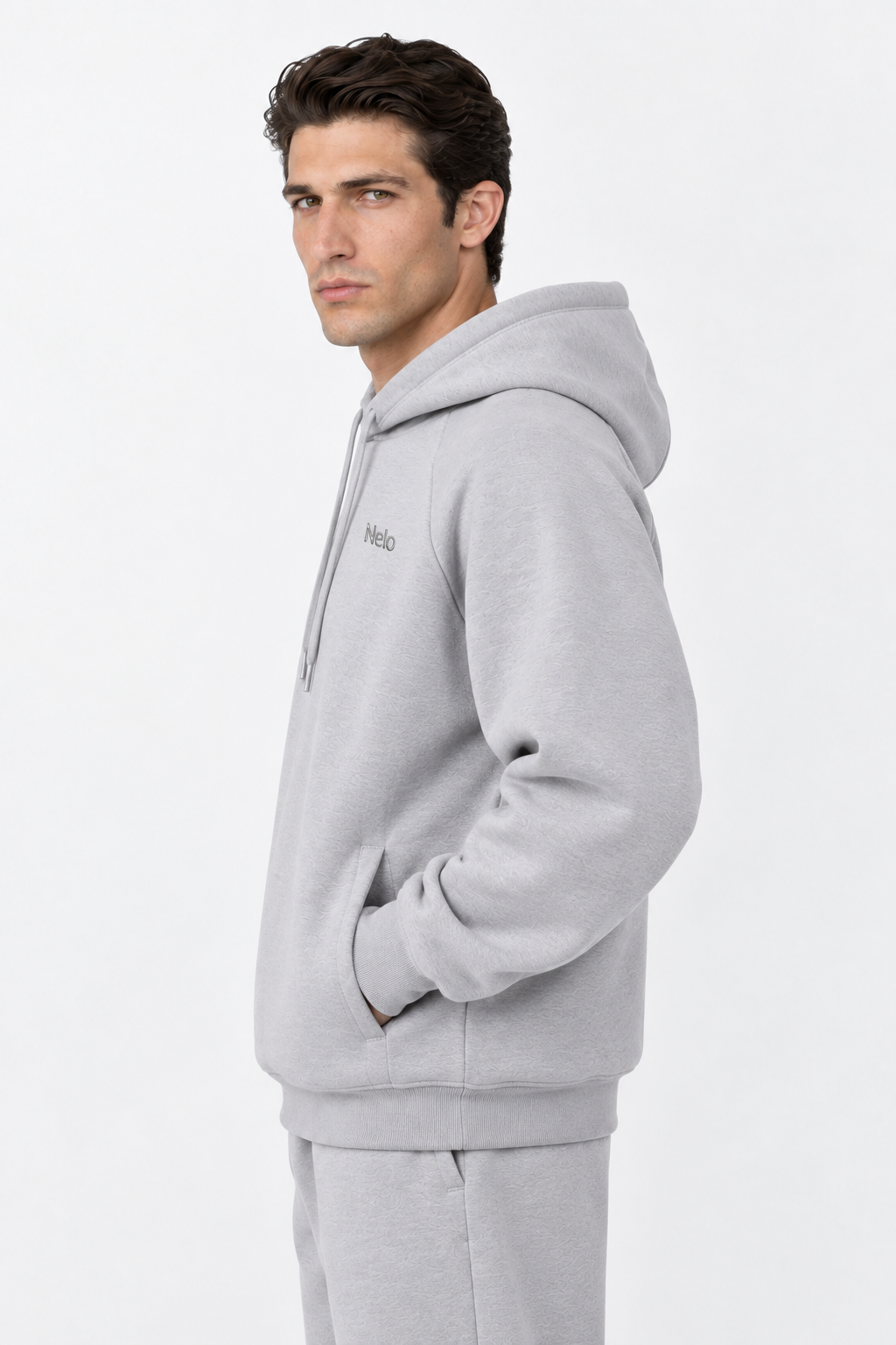  Solar grey men hoodie side 