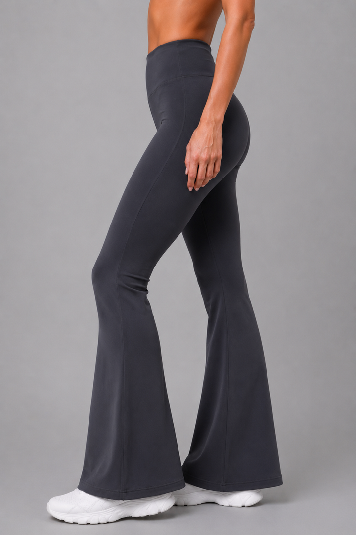 Solar grey women flare leggings front 