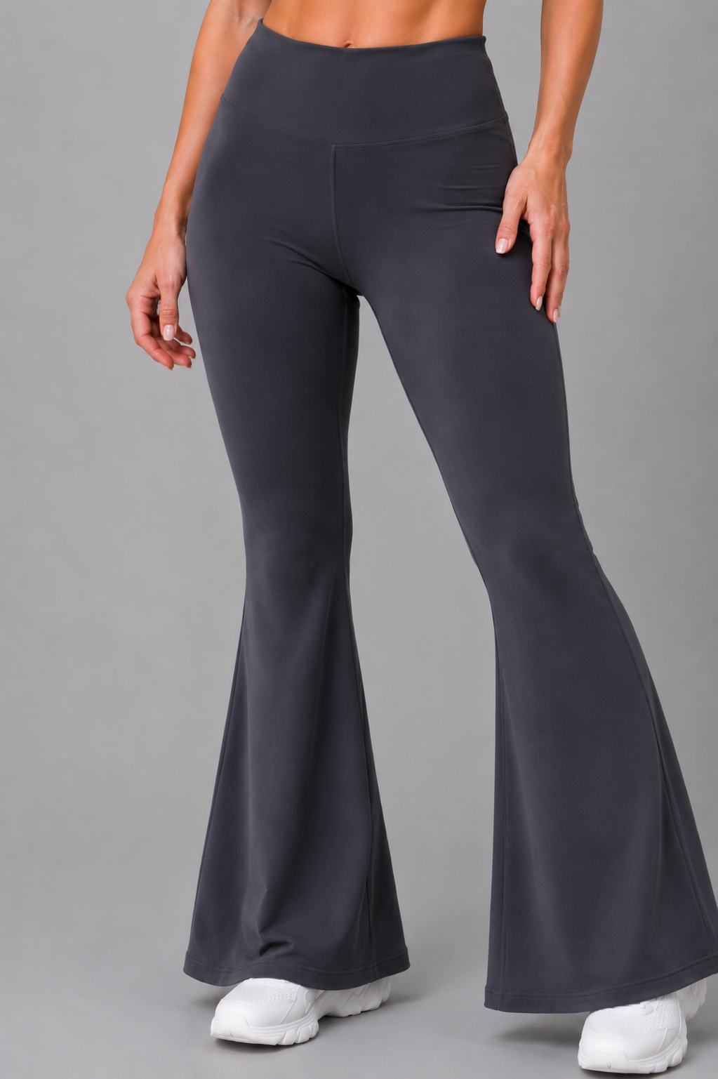Solar grey women flare leggings front 