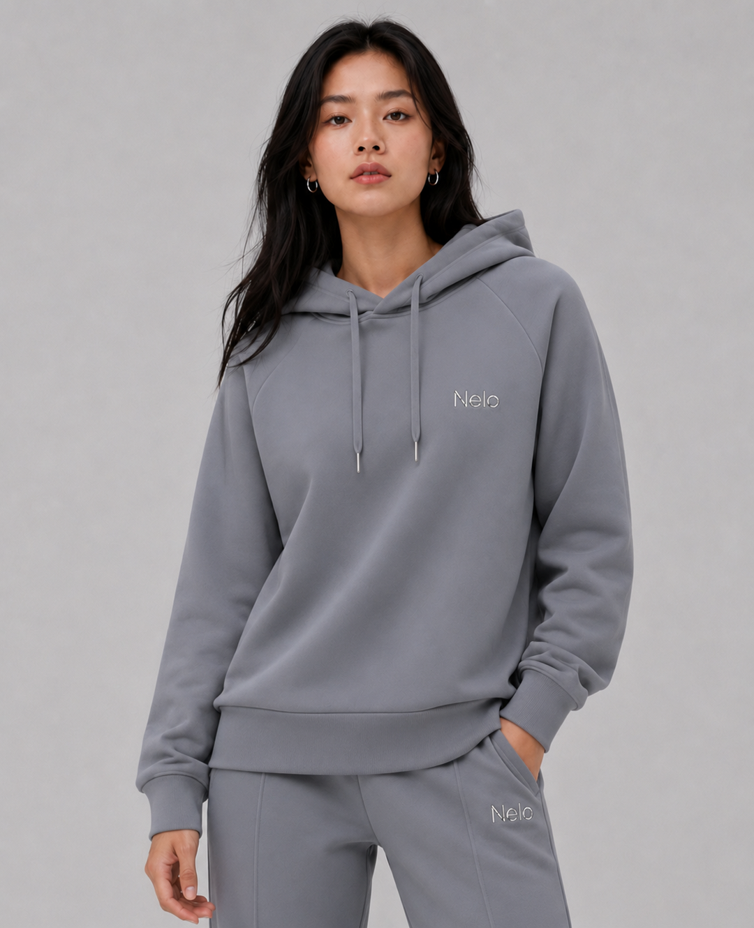 Solar grey women hoodie front 