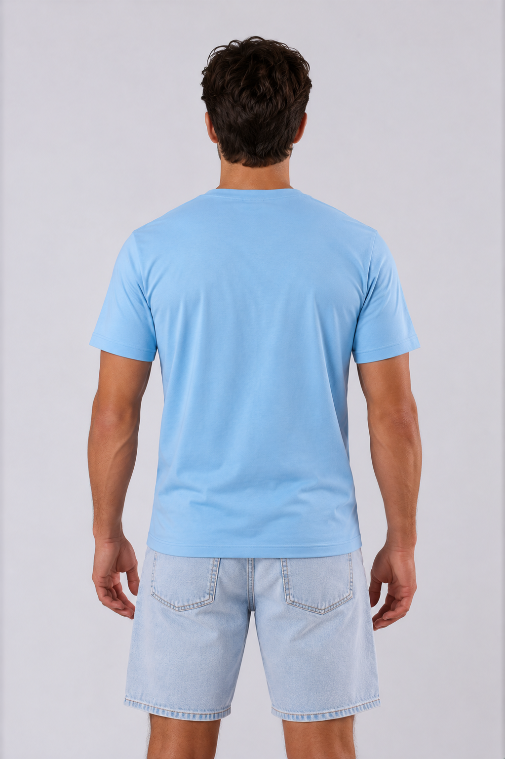 Steel blue men T-shirts back 