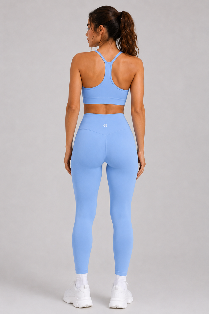 Steel blue women leggings front 