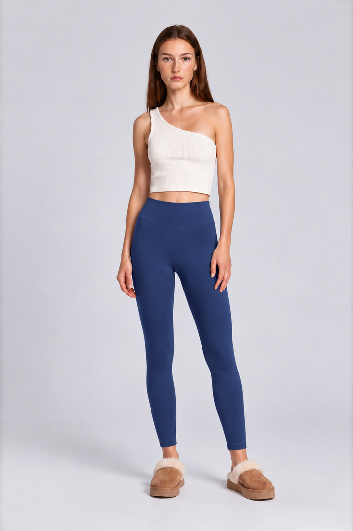 Steel blue women leggings front 