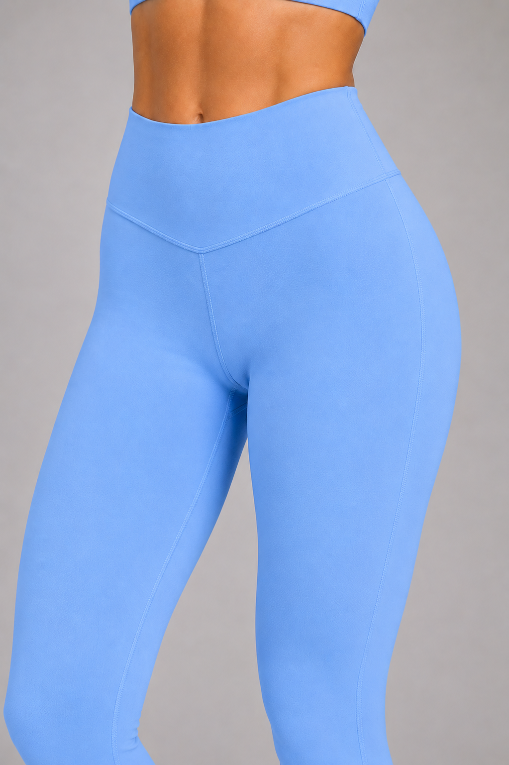 Steel blue women leggings front 
