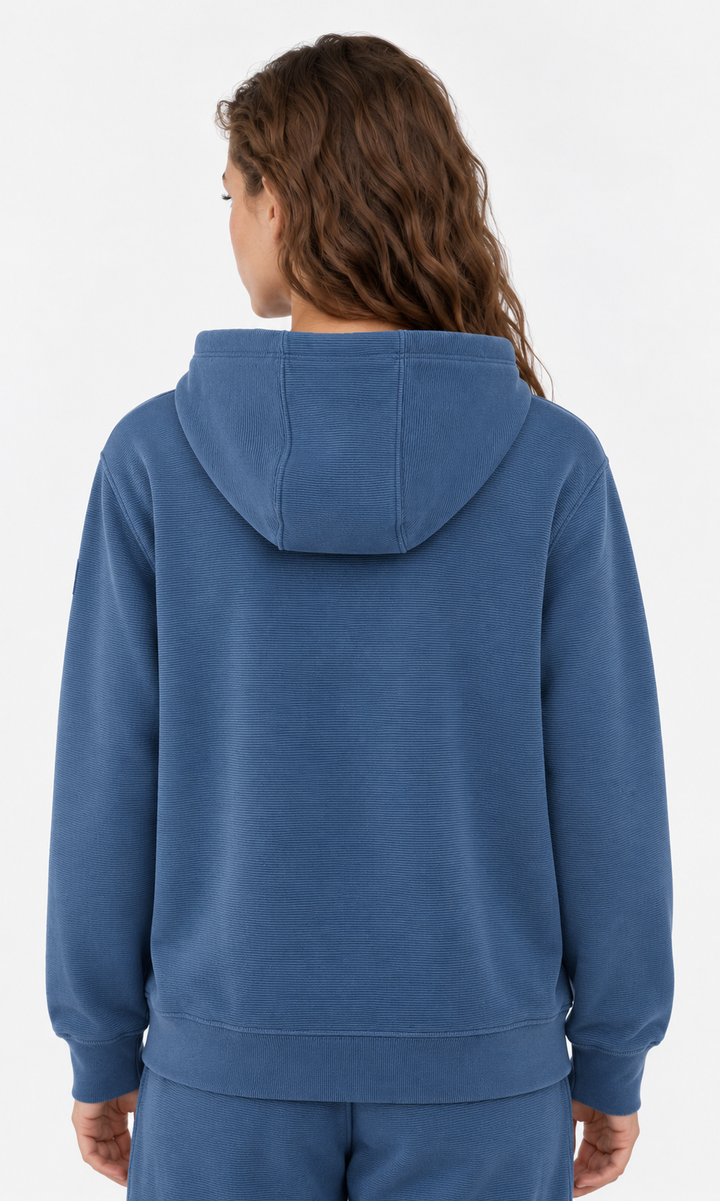 True Navy Textured Lounge men hoodie front 