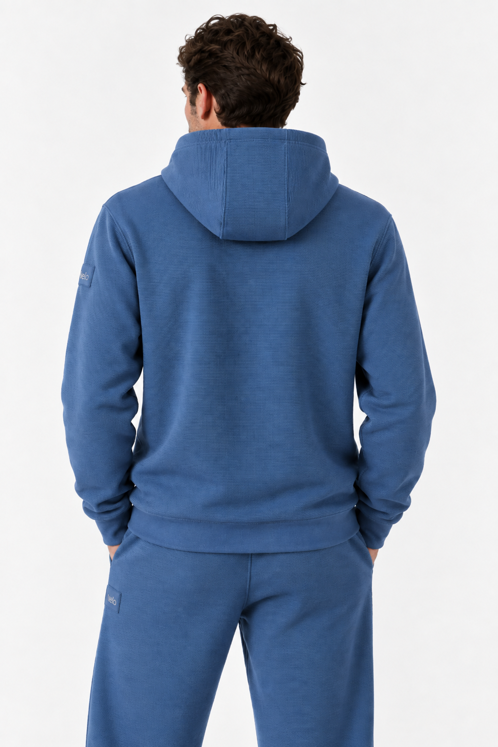True Navy Textured Lounge men hoodie front 