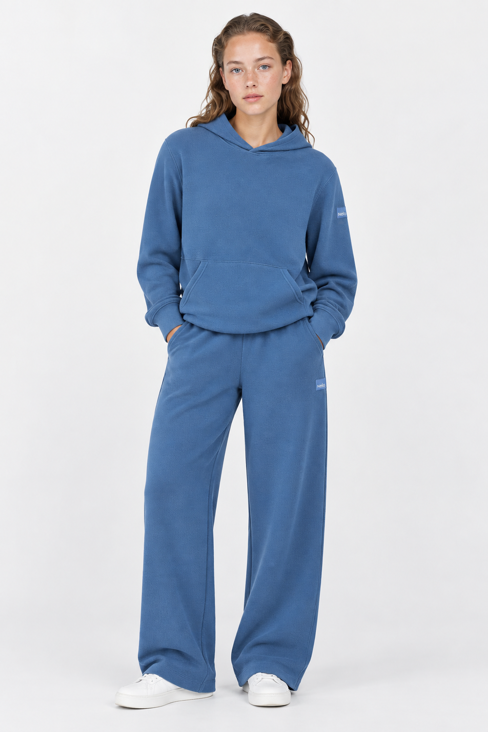True Navy Textured Lounge women pants front #color_true-navy