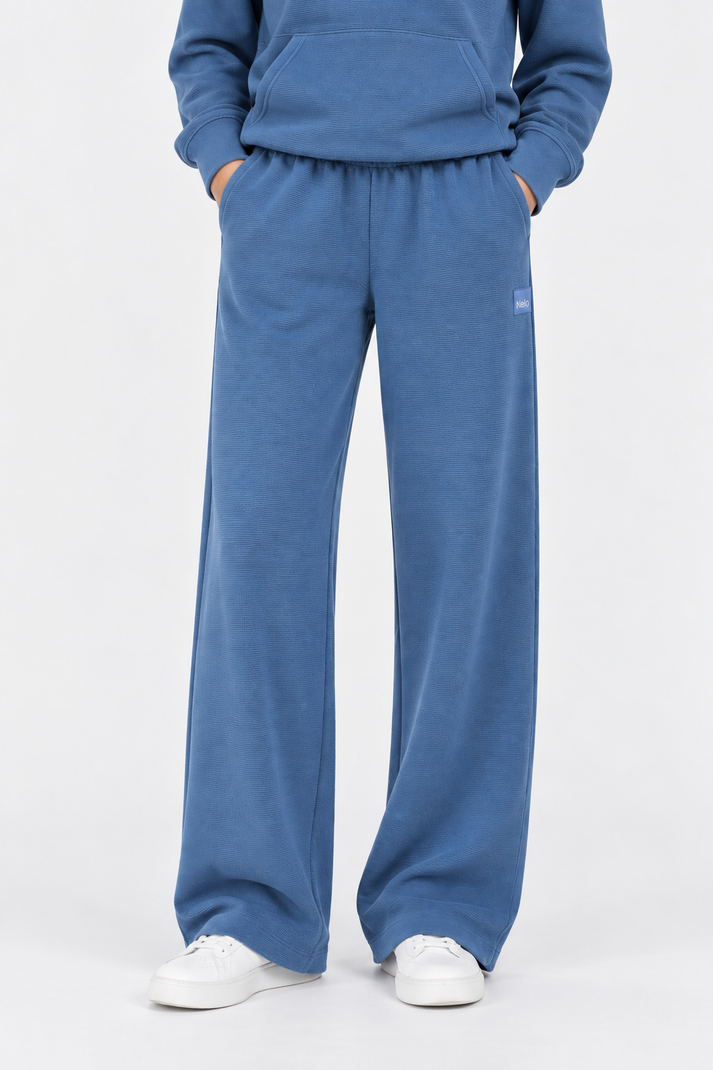 True Navy Textured Lounge women pants front #color_true-navy