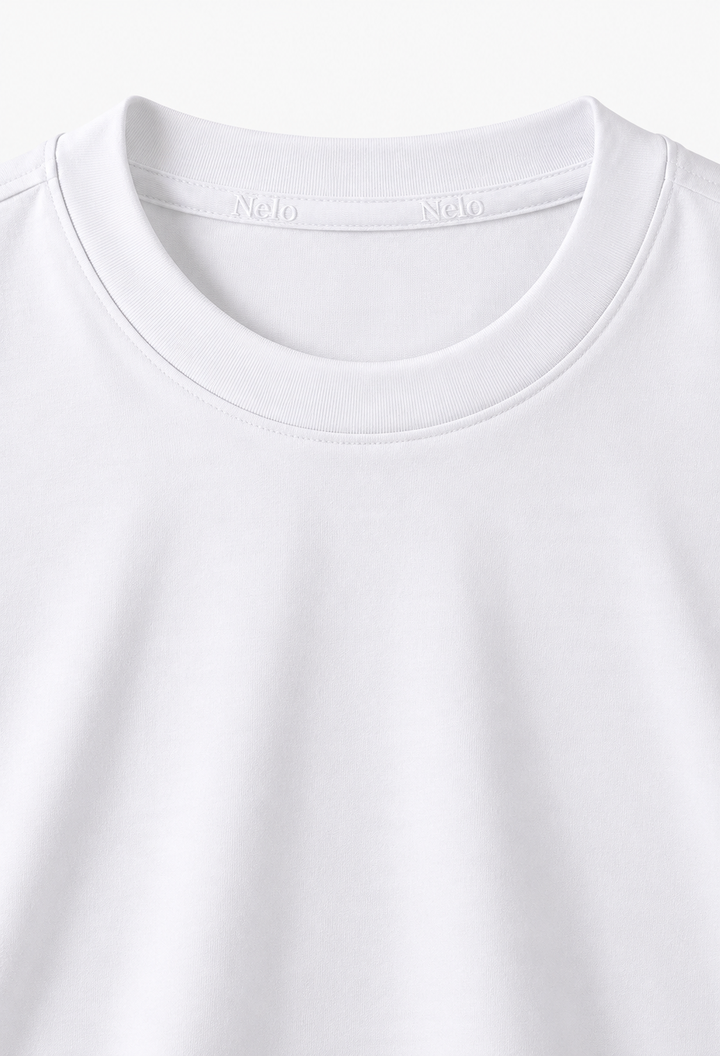 White 100% cotton women tee front 