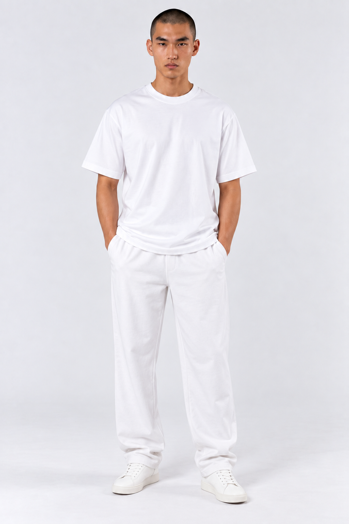 White Performance silk men tee front 