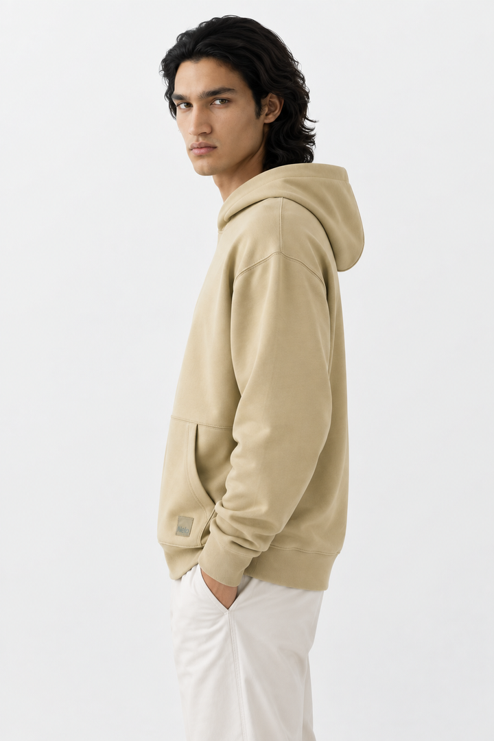 Willow-leaf signature cotton hoodie side 