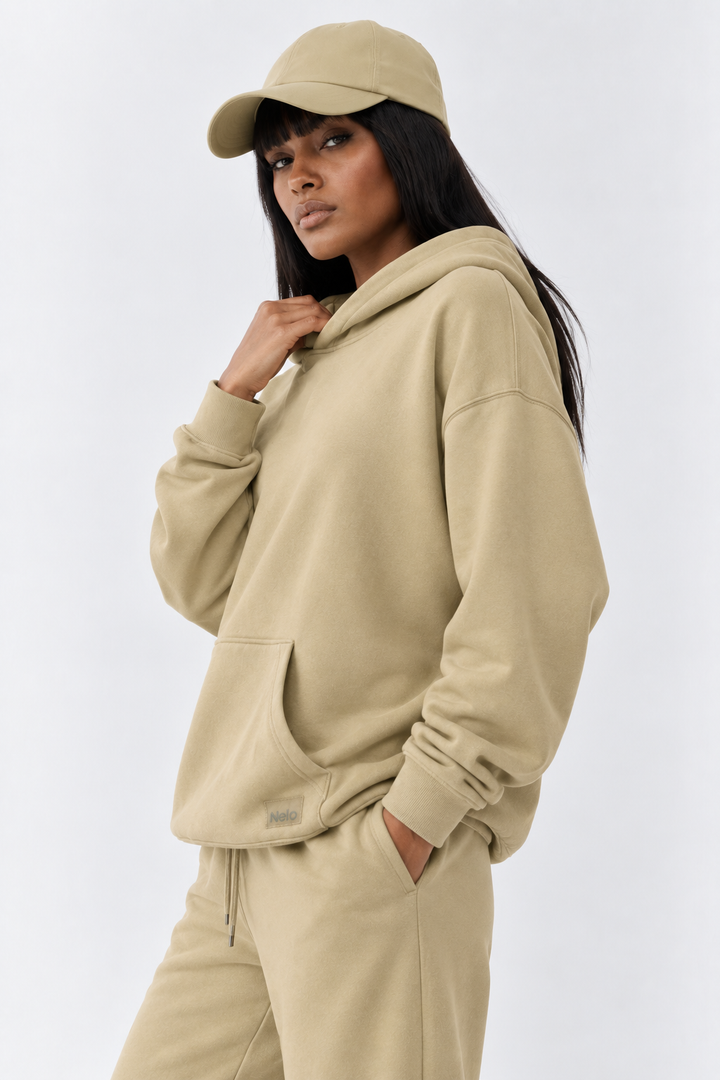 Willow-leaf signature cotton hoodie front 