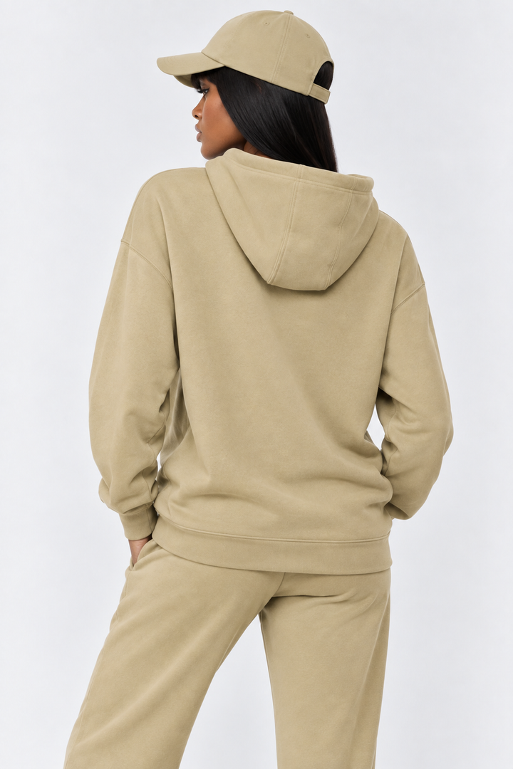 Willow-leaf signature cotton hoodie front 