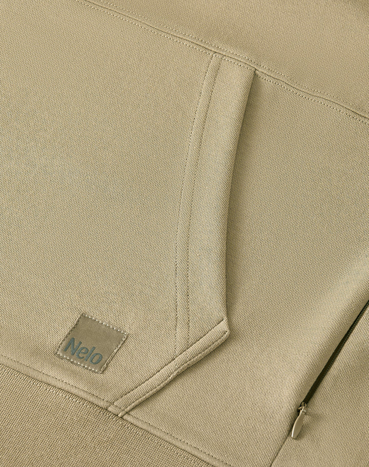 Willow-leaf signature cotton hoodie front 
