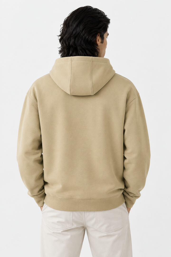 Willow-leaf signature cotton hoodie back 