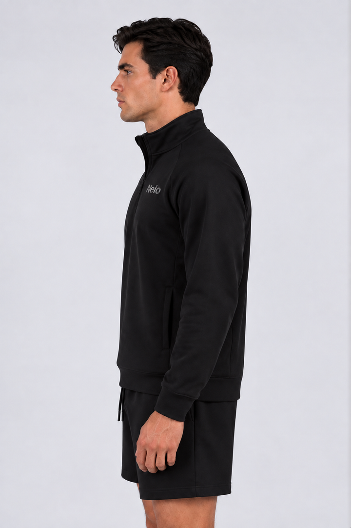 Black men half zip side 